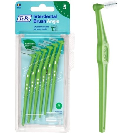 Tepe Angled 0.8mm Green Interdental Brushes 6 Count
