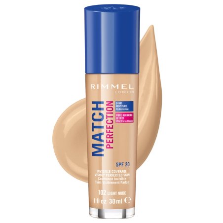 Rimmel Match Perfection Foundation, 102 Light Nude, 30ml