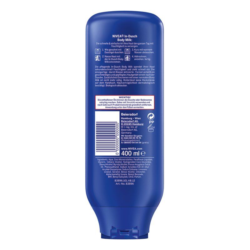 NIVEA 83896 crème et lotion pour le corps 400 ml Lait