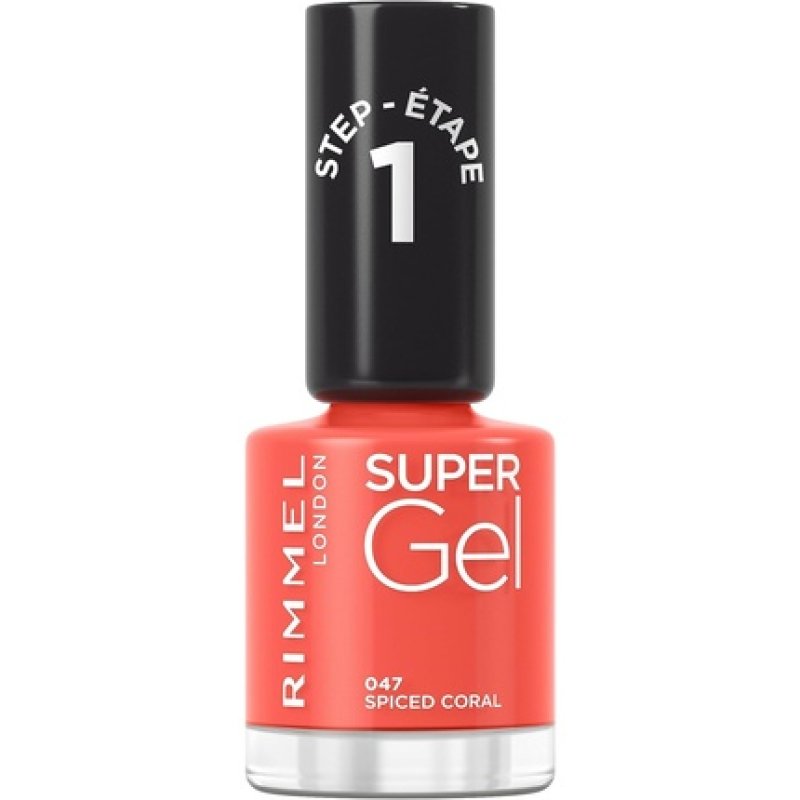 Rimmel London Super Gel Nail Polish 047 Spiced Coral Nail Colour Collection 60sec Spiced Coral