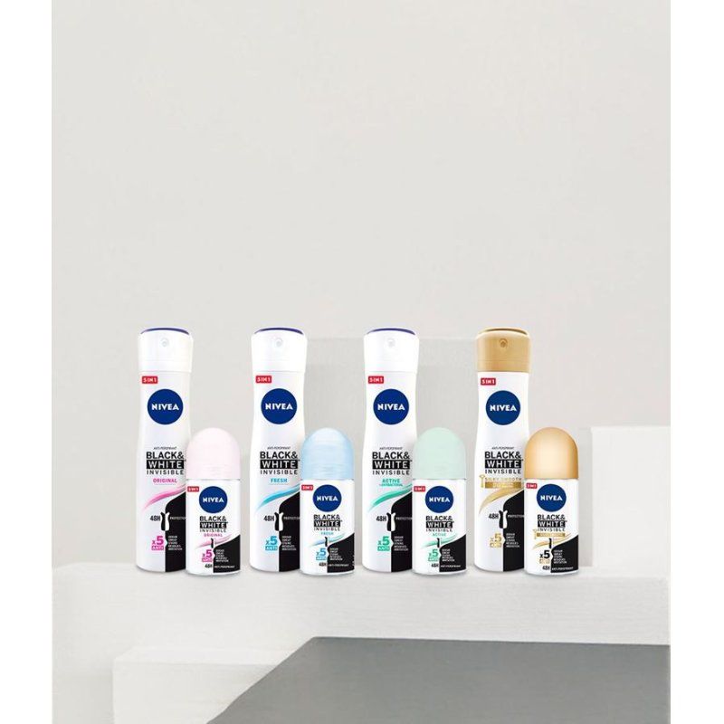NIVEA Black & White Invisible Active Femmes Déodorant roll-on 50 ml 1 pièce(s)