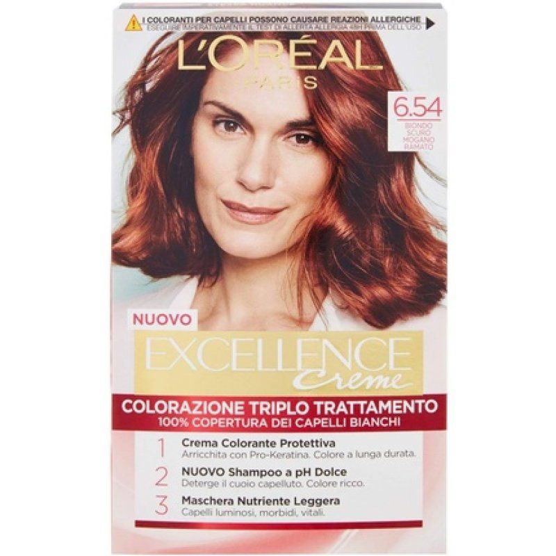 Excellence Creme Color 6,54 Dark Copper Mahogany Blonde Hair Dye