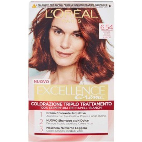 Excellence Creme Color 6,54 Dark Copper Mahogany Blonde Hair Dye