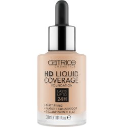 Catrice HD Liquid Coverage Foundation Nude 30 Mattifying and Long-Lasting Vegan Formula 30ml 030 Sand Beige