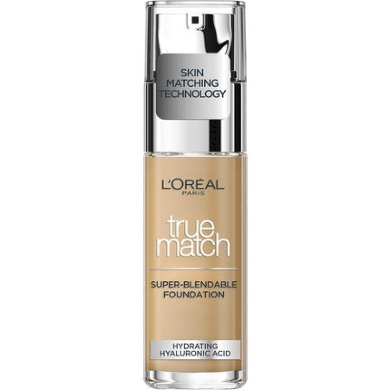 L'Oreal Paris True Match Liquid Foundation Skincare Infused with Hyaluronic Acid SPF 17 30ml 6N Honey