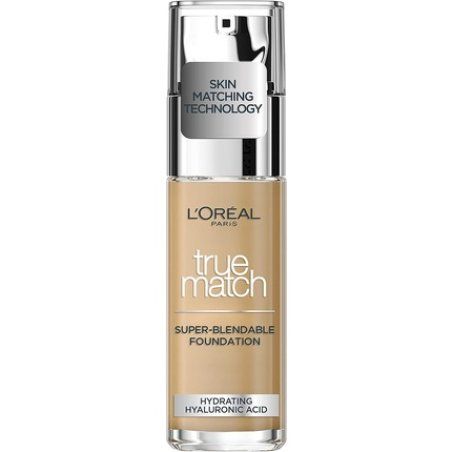 L'Oreal Paris True Match Liquid Foundation Skincare Infused with Hyaluronic Acid SPF 17 30ml 6N Honey