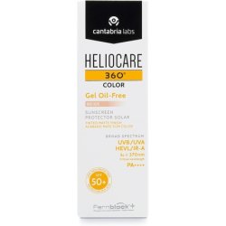 Heliocare 360 Color Gel Oil-Free Beige SPF 50 50ml Sunscreen for Face with UVA UVB Visible Light Infrared-A Protection