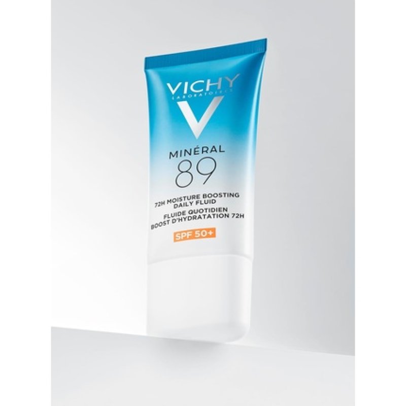 Vichy Daily Moisturizing Fluid SPF50 and 72H Moisturizing Care Enriched with Hyaluronic Acid Vitamin B3 and Squalene