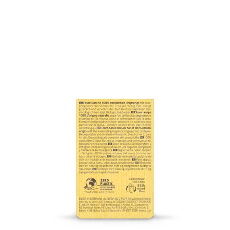 Weleda Ginger Petitgrain Solid Body Wash Shower Bar 75g