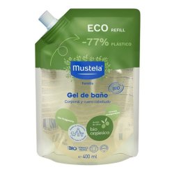 Eco Refill Pack Bio Body and Hair Wash Gel 400ml for Newborns and Up Mustela