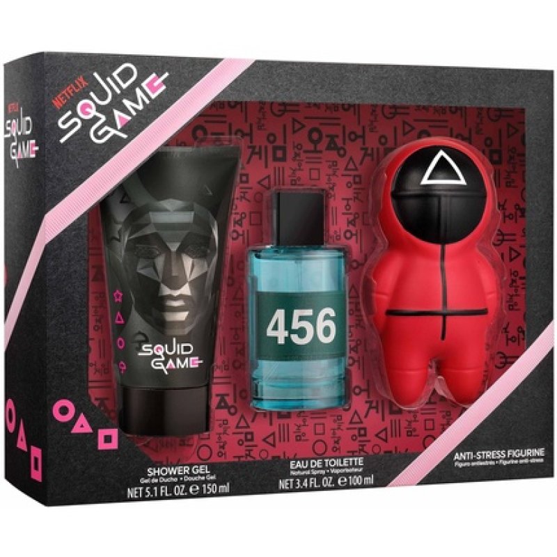 Netflix Squid Game Gift Set: Eau de Toilette 100ml, Shower Gel 150ml and Squishy - Perfect Fan Merchandise Gift for Boys