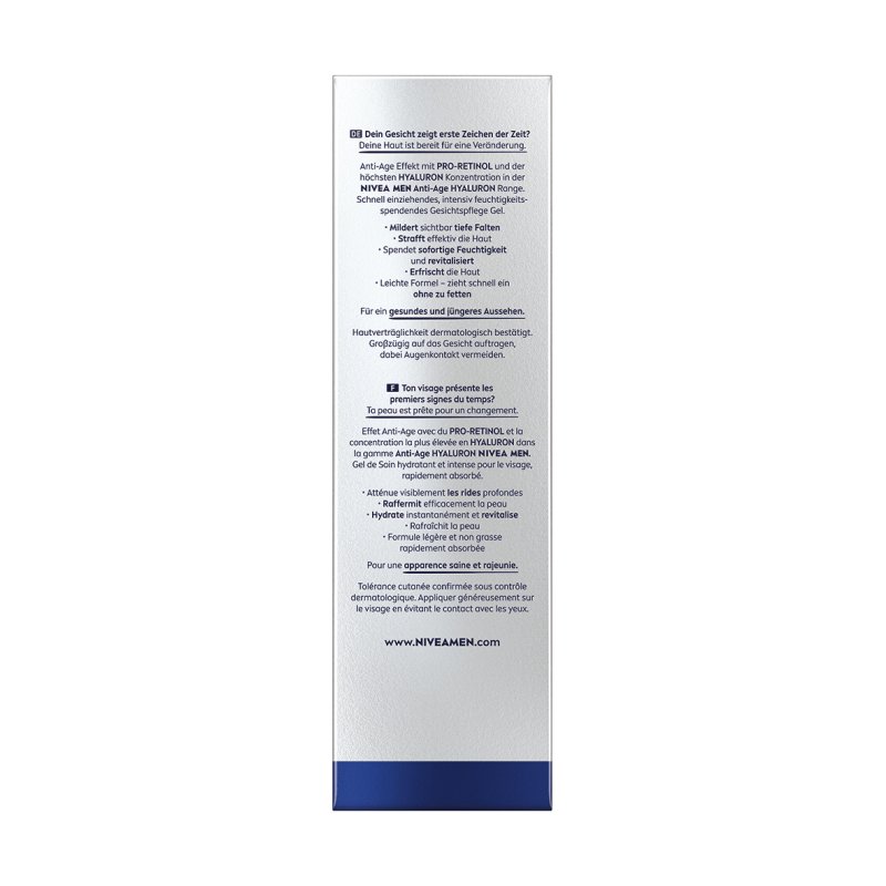 NIVEA MEN Anti-Age Hyaluron Hydro Face Gel with Hyaluron and Pro-Retinol 50ml