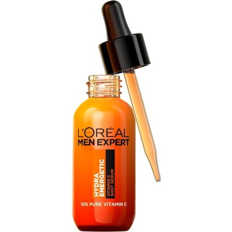 L'Oréal Men Expert Hydra Energetic 10% Pure Vitamin C Shot Serum 30ml for Brighter Smoother and Refreshed Skin