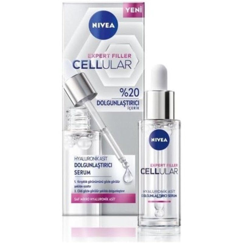 NIVEA Cellular Expert Filler Plumping Hyaluronic Serum 30ml Lightweight Fast Absorbing Non-Adhesive Anti-Wrinkle with