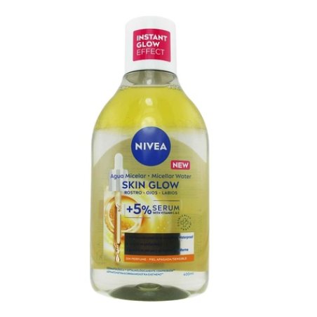 NIVEA Skin Glow Micellar Water 400ml Facial Cleansing Gel with 5% Serum and Amino Acid Complex Face Toner for Face,