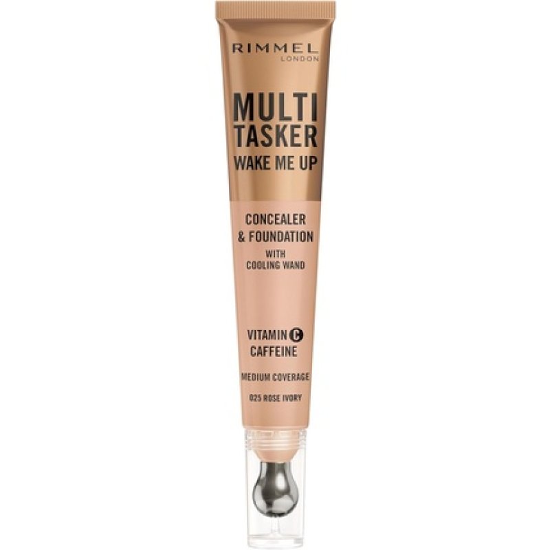 Rimmel Multi-Tasker Wake Me Up Foundation & Concealer 20ml 025 Rose Ivory