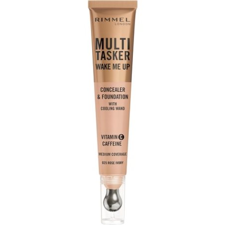 Rimmel Multi-Tasker Wake Me Up Foundation & Concealer 20ml 025 Rose Ivory