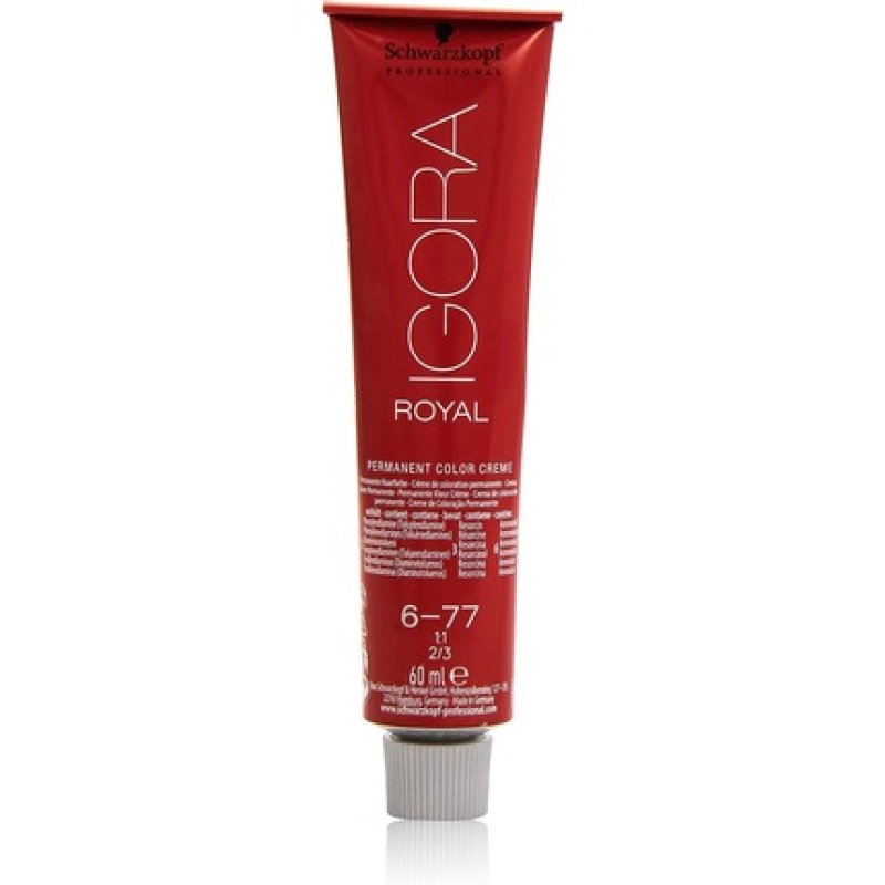 Schwarzkopf Igora Royal Permanent Hair Color Cream 6-77 Dark Blonde Copper Extra 60ml