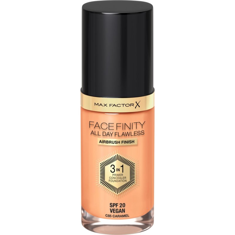 Max Factor Facefinity 3-in-1 All Day Flawless Liquid Foundation SPF 20 85 Caramel 30ml
