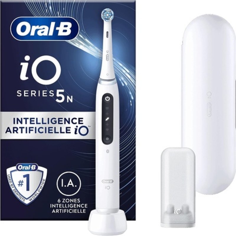 Oral-B iO 5N Electric Toothbrush White with Bluetooth 1 Brush 1 Travel Case