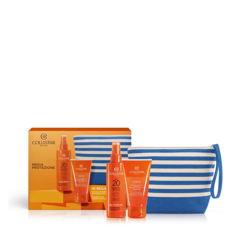 Collistar Kit Sun '23 Milk Spray SPF20 200ml Shower 150ml Pouch