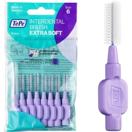 TePe Interdental Brushes Purple Extra Soft Size 6 Simple and Effective Cleaning of Interdental Spaces