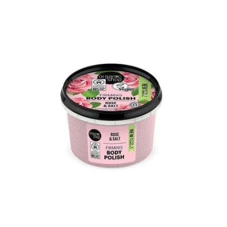 Organic Shop Body Polish Natural Rose and Salt 250ml with Apricot