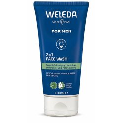WELEDA Bio FOR MEN 2in1 Face Wash Refreshing Natural Men's Facial Cleansing/Beard Care Gel with Willow Bark & Licorice