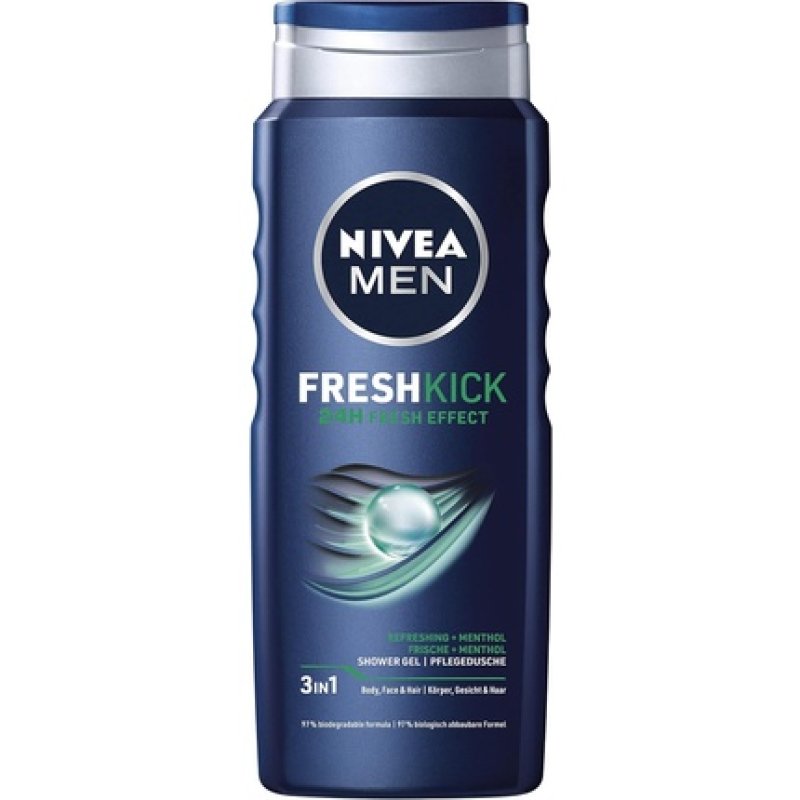 Nivea Men Fresh Kick 3in1 Shower Gel 500ml