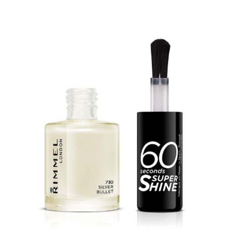 Rimmel 60 Seconds Super Shine Nail Polish Silver Bullet 8mL 730