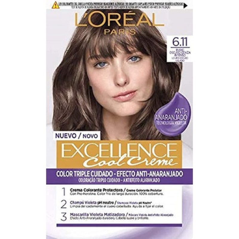 L'Oréal Paris Excellence Cool Cream Ink Permanent Tono 6.11 Rubio Oscuro Ceniza