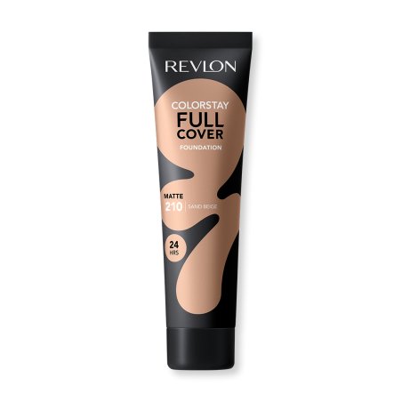 Revlon ColorStay Full Cover Longwear Matte Foundation Heat & Sweat Resistant Lightweight Face Makeup 30ml 210 Sand Beige