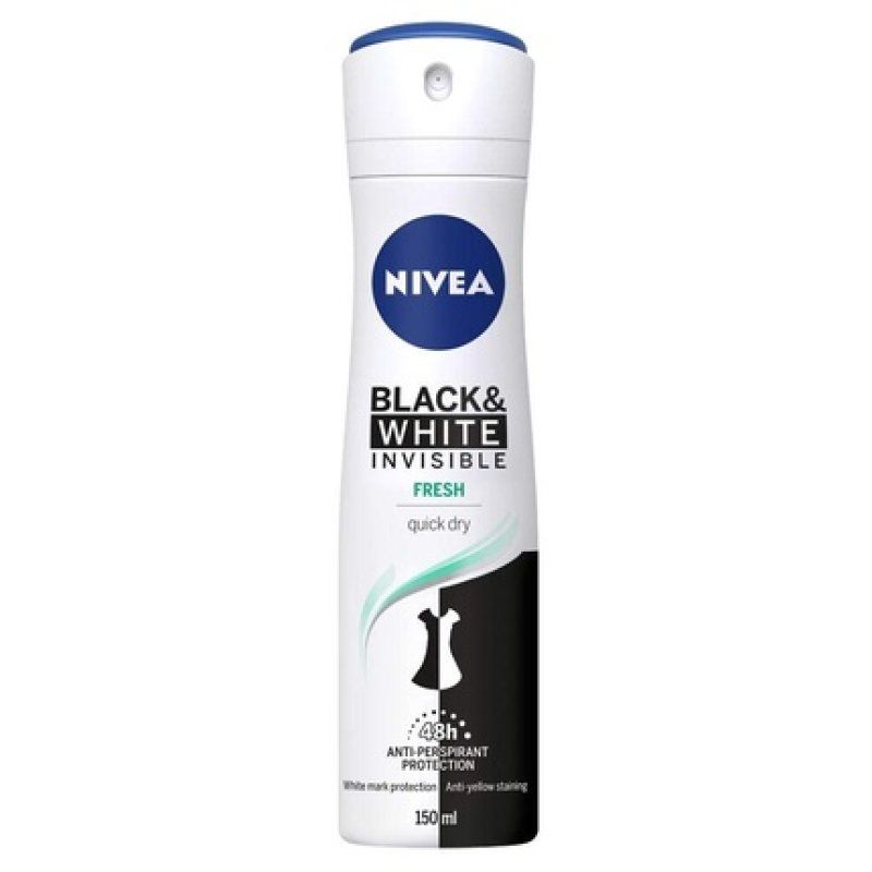 NIVEA Invisible Deodorant Spray For Black & White Fresh 150ml