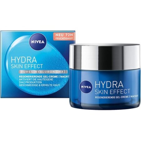 NIVEA Hydra Skin Effect Regenerating Gel Cream 50ml Night Cream with Pure Hyaluronic for 72 Hours Moisture