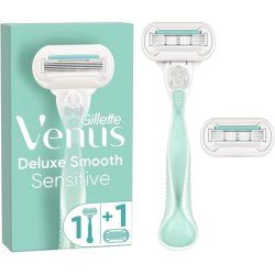 Gillette Venus Smooth Sensitive Women's Razor with 3-Blade Razor and 2 Blades