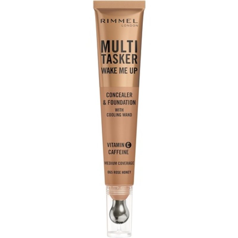 Multi-Tasker Wake Me Up Foundation & Concealer 065 Rose Honey Depuffs & Brightens Dark Circles Metallic Cooling