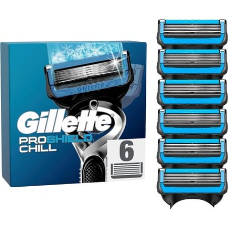 Gillette ProShield Chill Razor Blades 6 Replacement Blades for Men's Wet Shavers with 5-Blade