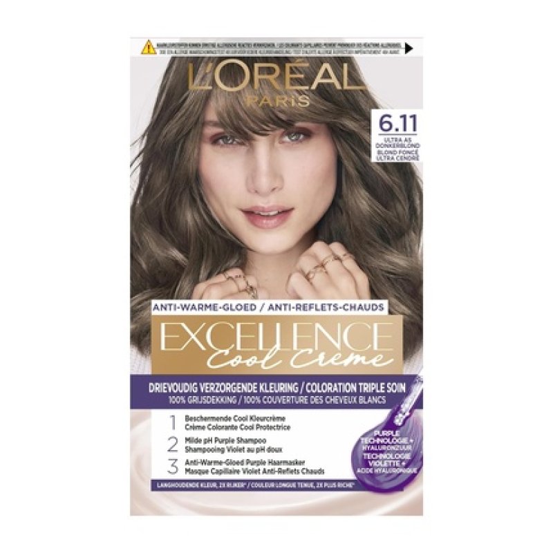 L'Oréal Paris Excellence Cool Cream 6.11 Ultra Ash Dark Blonde Hair Color 1 Piece Ash Dark Blonde