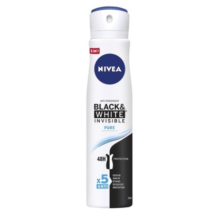 Nivea Black&White Invisible Pure Antiperspirant Spray 250ml