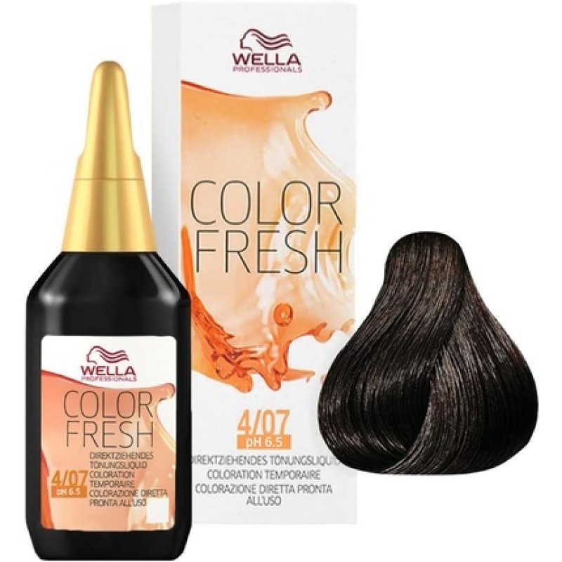 Wella Colour Fresh Semi-Permanent Hair Colour No. 4/07 Medium Natural Brown 75ml