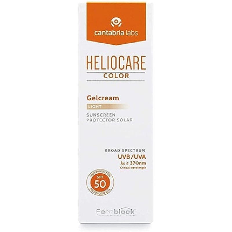 Heliocare Gelcream Colour Light SPF 50 50ml Sun Cream for Face Daily UVA UVB Anti-Ageing Sunscreen Protection