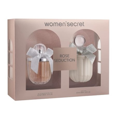 Women'secret Rose Seduction Gift Set for Women - Eau de Parfum 100ml with Vaporizer and Body Lotion 200ml Floral,