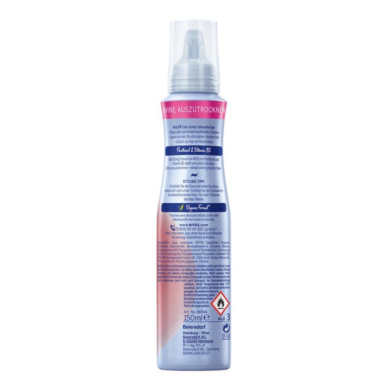 Nivea Color Protection Mousse Extra Strong Foam Styling Spray 150ml