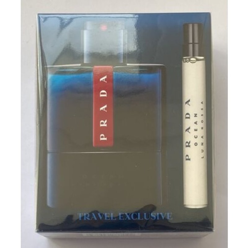 Prada Luna Rossa Ocean EDT 100ml Spray 10ml Set New Sealed Box Dented