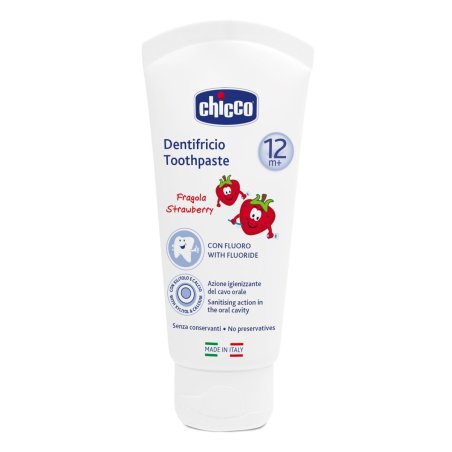 Chicco Toothpaste, Strawberry Flavour for 12m Baby 50ml