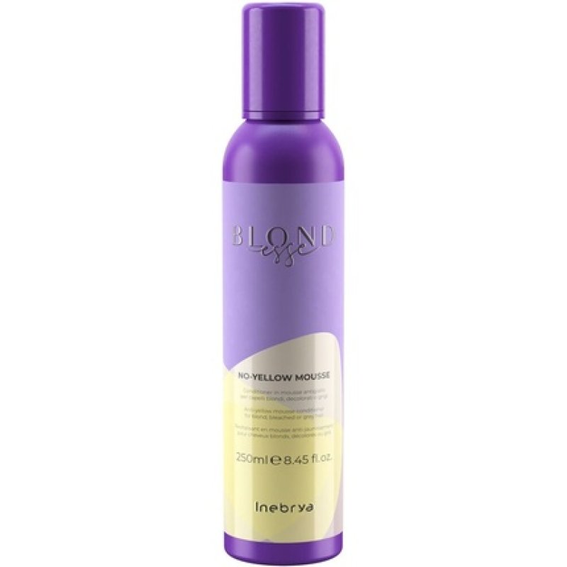 Inebrya No Yellow Mousse for All Types of Blonde, Bleached, or Gray Hair 250ml