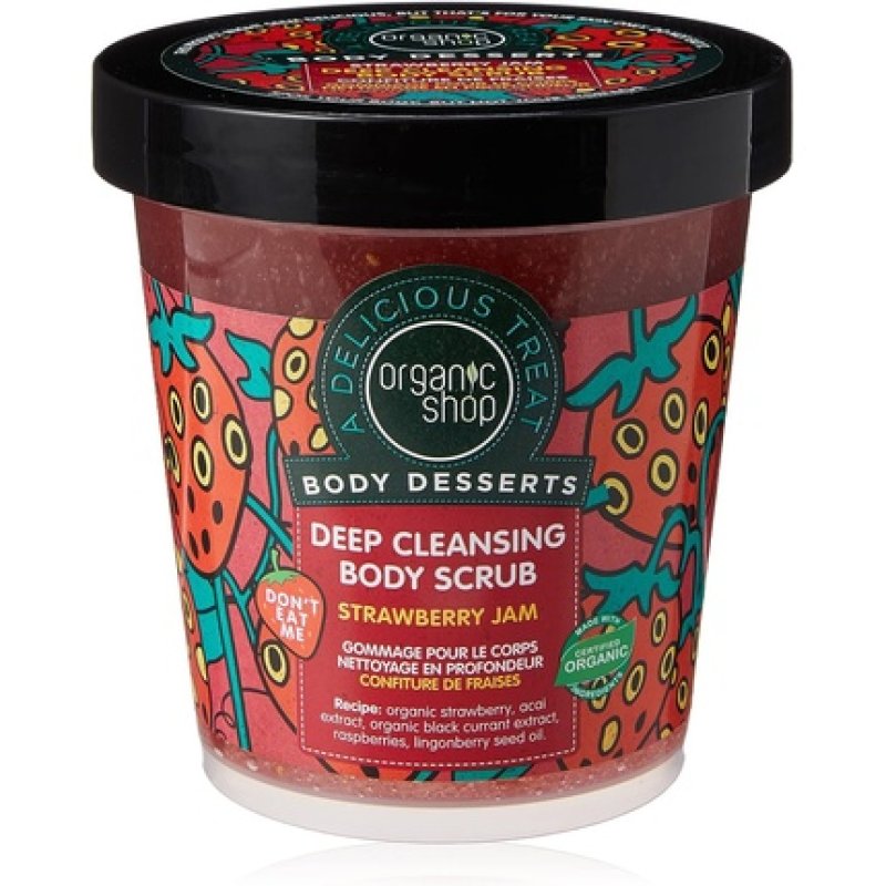 Organic Shop Body Desserts Strawberry Jam Deep Cleansing Body Scrub 450ml