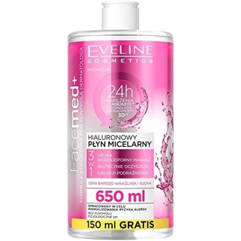 Eveline Cosmetics Facemed Hyaluronic 3-in-1 Micellar Liquid 650ml
