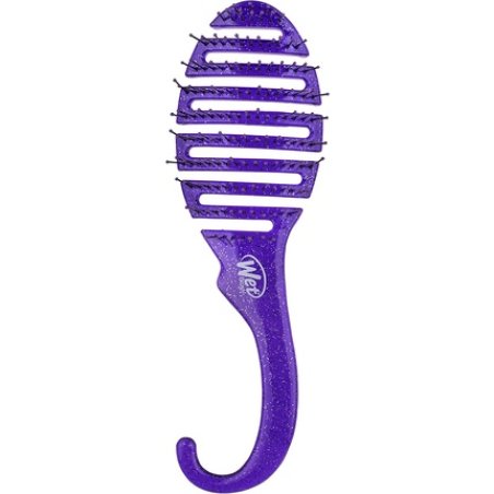 Wet Brush Shower Detangler Brush Purple Glitter for Unisex Hair