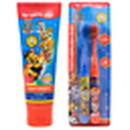 Paw Patrol Toothbrushes Twin Pack Blue & Red with Bubblegum Toothpaste